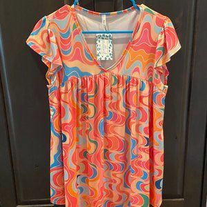 Now N Forever multi-colored blouse, Size Small